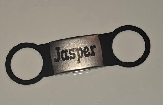 Personalized pet tag engraved.