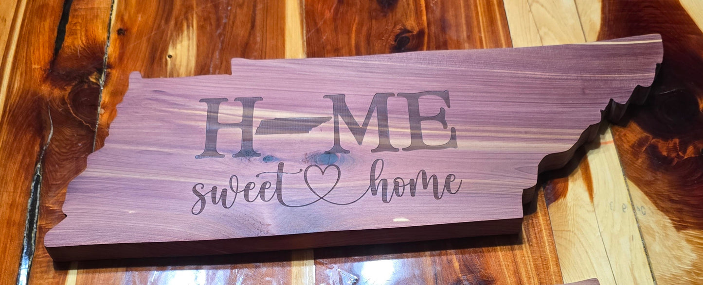 Rustic Cedar Home Sweet Home Cutting Board or Sign .