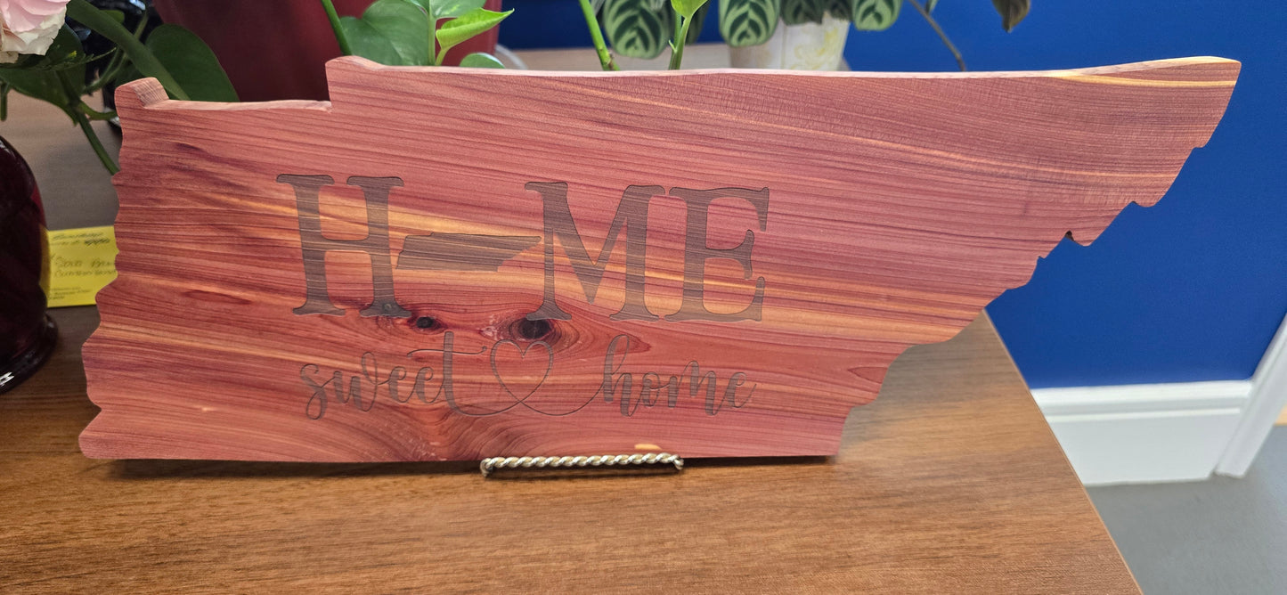 Rustic Cedar Home Sweet Home Cutting Board or Sign .